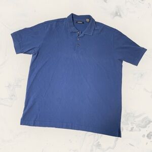 Axist Men Polo Shirt Royal Blue Collar Short Sleeve Size 2 X-Large, Cotton